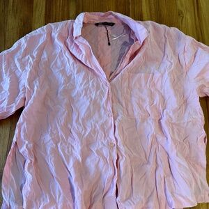 Zara Light Pink Loose Button Down